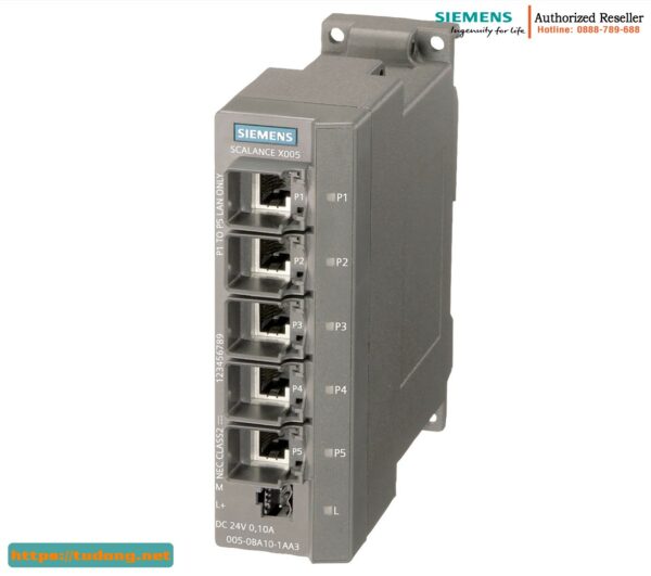 Switch 5 cổng 10/100M RJ45 6GK5005-0BA10-1AA3, IP30, Bền Bỉ