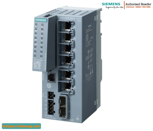 Switch Layer 2 6GK5206-2BS00-2FC2 IEC 62443, 6 Port RJ45, SFP