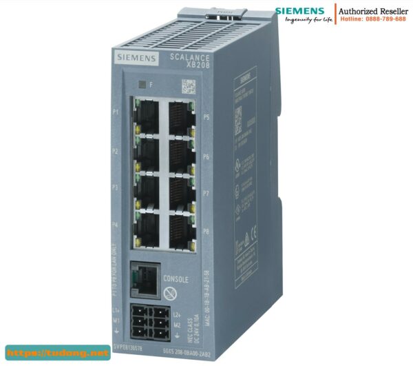 Switch quản lý SCALANCE XB208 8 cổng 10/100 Mbit/s 6GK5208-0BA00-2TB2