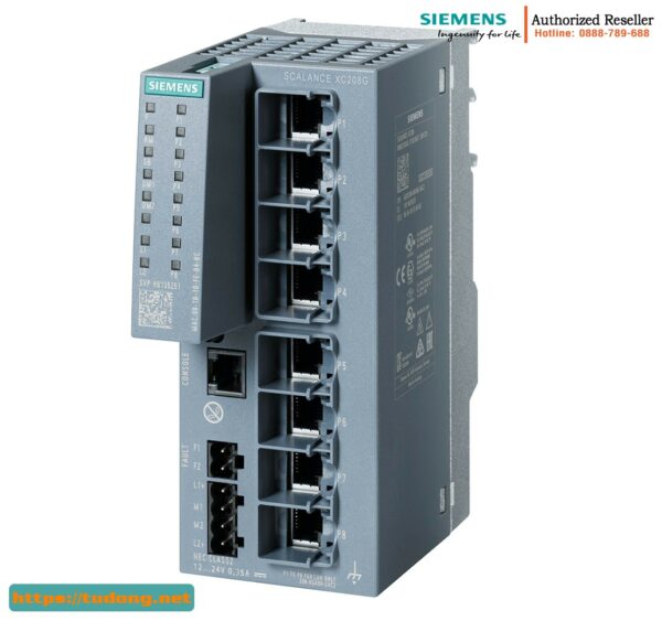 Switch Layer 2 6GK5208-0GA00-2TC2 SCALANCE XC208G - Tốc độ 10/100/1000 Mbps