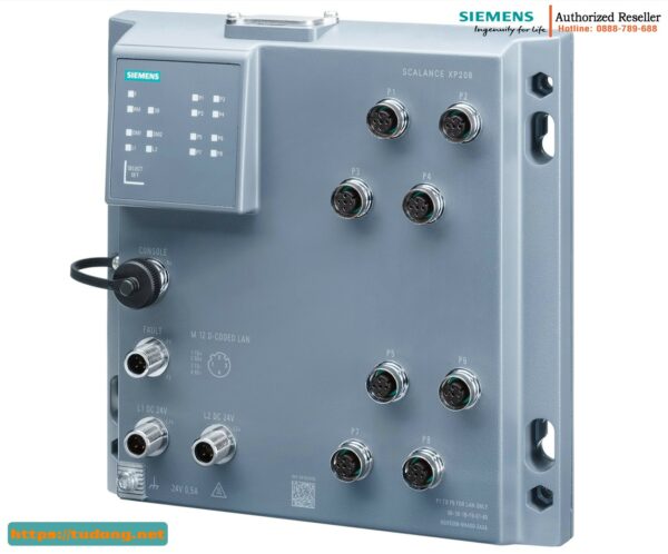 Switch Quản Lý SCALANCE XP208 6GK5208-0HA00-2AS6, 8 Cổng M12 IP65