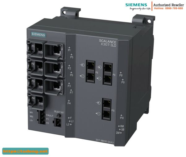 Switch Quản Lý SCALANCE X307-3LD 6GK5307-3BM10-2AA3 - Tốc Độ 1000 Mbit/s
