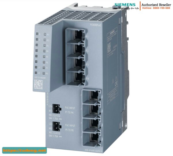 6GK5408-0PA00-8AP2: Bộ Mở Rộng PE408PoE 8 Cổng RJ45 PoE