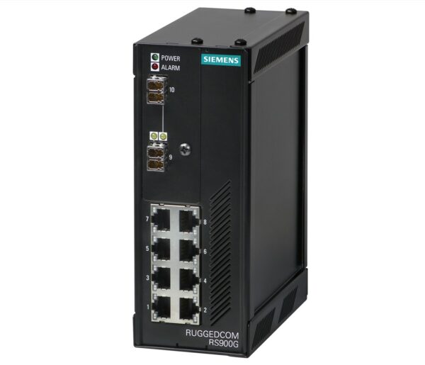 Bộ Chuyển Mạng Công Nghiệp RUGGEDCOM RS900G 6GK6090-0GS21-0BA0-Z - Switch Ethernet Quản Lý, 2 Cổng Gigabit Fiber, 8 Cổng Fast Ethernet, Mã Hóa 128-bit