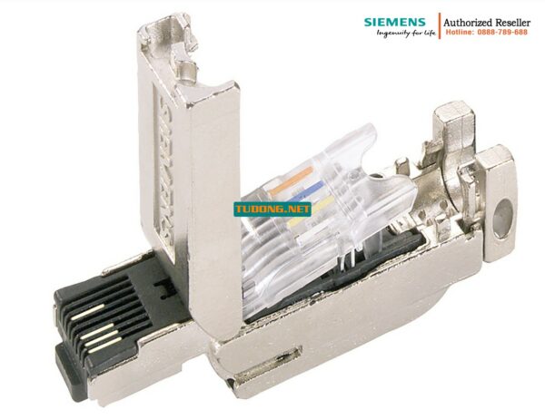 Đầu Cắm RJ45 Công Nghiệp Siemens 6GK1901-1BB10-2AB0 - FastConnect, Vỏ Kim Loại, Chống Nhiễu, 180°, 10/100 Mbit/s - Hộp 10 Cái