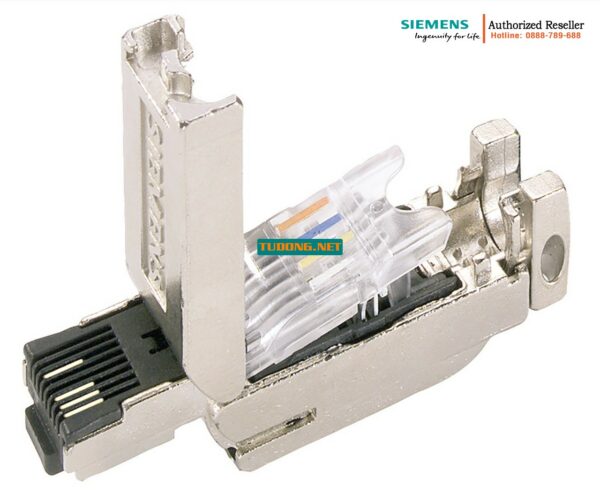 Đầu nối RJ50 Công nghiệp 6GK1901-1BB10-2AE0 - FastConnect, vỏ kim loại, tương thích cáp IE FC TP, góc 180 độ