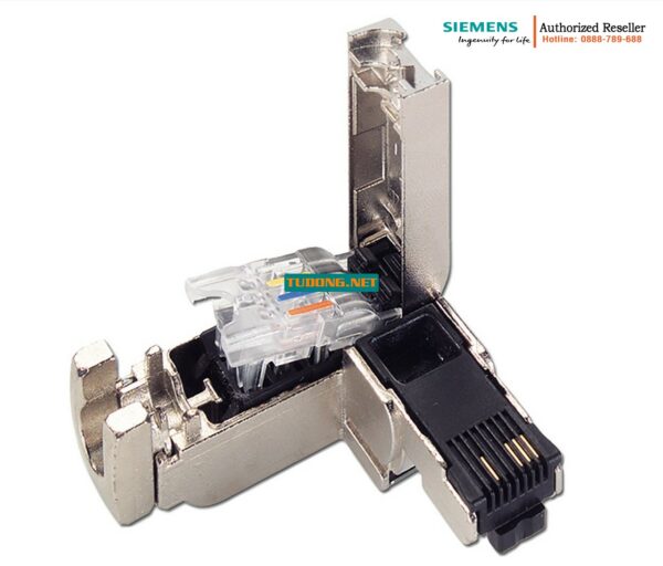 Đầu Nối RJ45 Công Nghiệp Siemens 6GK1901-1BB20-2AE0 - Cổng Ethernet FastConnect 90 Độ, Vỏ Kim Loại Bền Bỉ, Tương Thích Cáp IE FC TP (1 Gói 50 Cái)