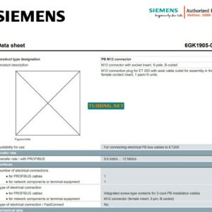 Đầu Nối M12 ET 200 6GK1905-0EB00 - Phích Cắm Trục Cáp, 5 Cái/Hộp - Chính Hãng Siemens