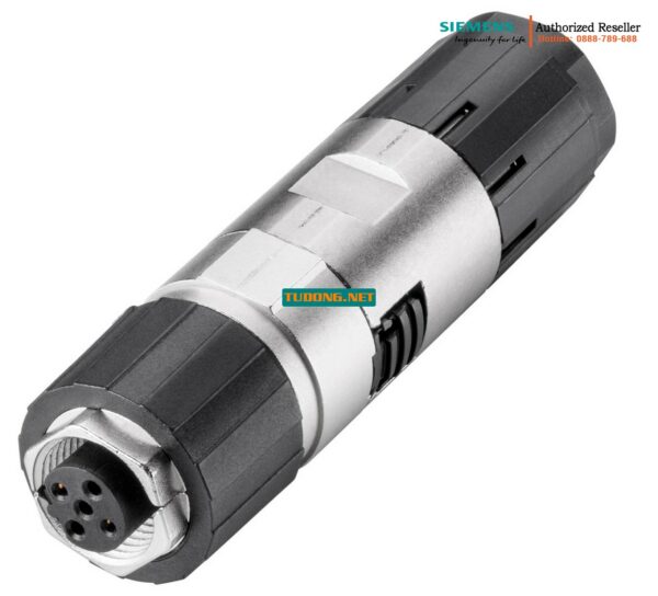Đầu Nối Cáp PROFIBUS FC M12 6GK1905-0EB10 Chính Hãng - Đầu Cắm M12 Vỏ Kim Loại, Cổng Trục, Dùng Cho ET 200 PRO, 5 Cái/Hộp