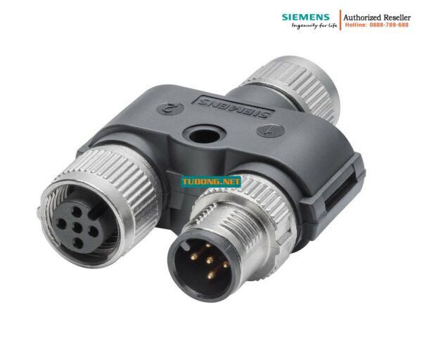 Đầu Nối M12 Power T-TAP PRO A-Coded 6GK1907-0DC00-6AA5 - Tích Hợp 2 Cổng Cái & 1 Cổng Đực - Đóng Gói 5 Cái