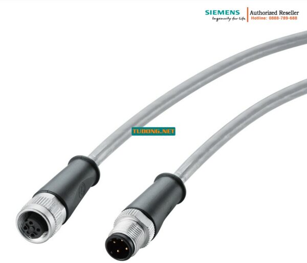 Cáp Kết Nối Nguồn 6XV1801-5AH20 - M12-180/M12-180, IP69, Cấp Nguồn ET 200, Dài 2.0m