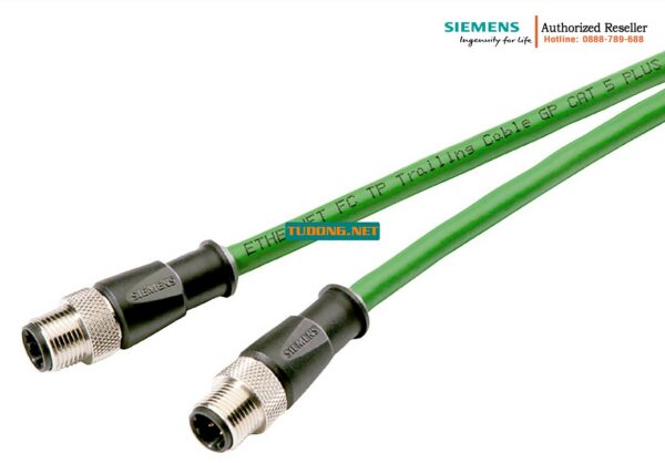 6XV1870-8AH10 - Cáp Ethernet Công Nghiệp M12/M12 D-Coded 1m, Cáp Trailing GP Tiền Lắp Ráp