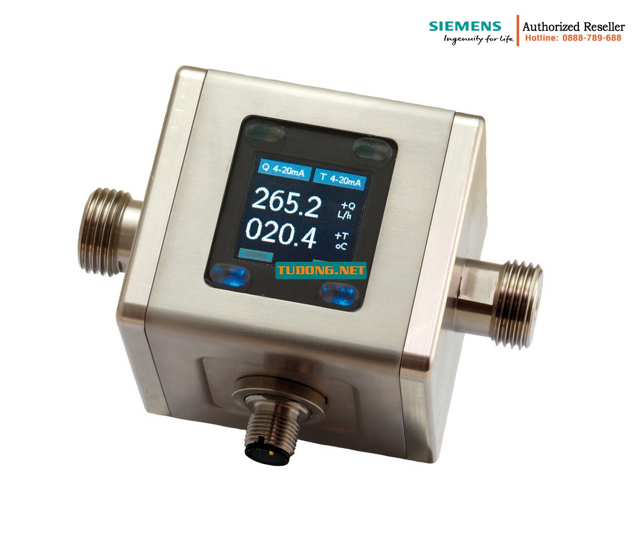 Đồng hồ đo lưu lượng điện từ SITRANS FM100 7ME6010-2CA03 | Đo thể tích & nhiệt độ | 0.2-50 l/ph | Kết nối ren G | Hiệu chuẩn 3 điểm 1 7ME6010-2CA03