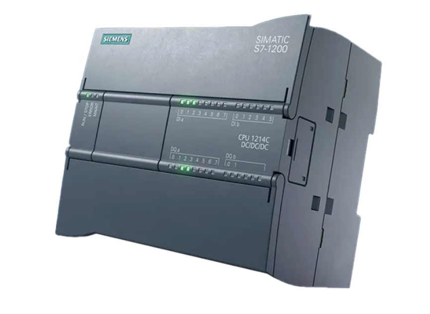 Siemens S7 1200 CPU 1214C hien thi cac chi bao dau vao dau ra va cac cong ket noi